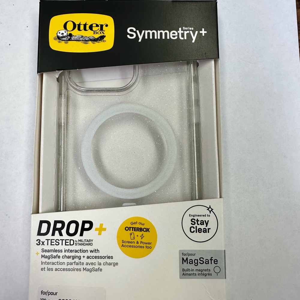 Otter box  Symmetry clear (with a little gold sparkle) iphone 14 Pro Max case